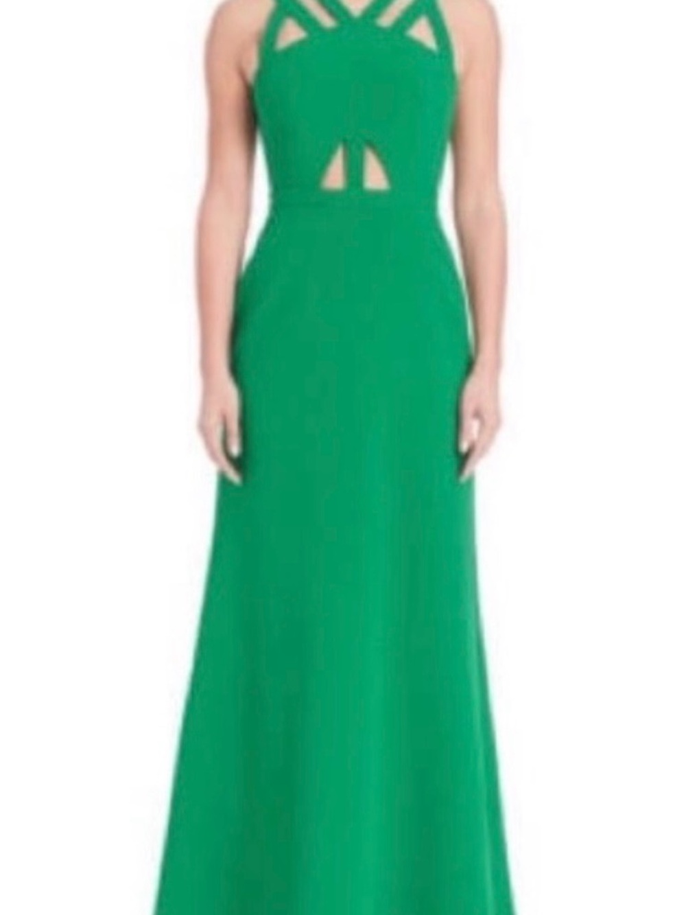 BCBGMaxAzria Emerald Cutout Halter Maxi Dress